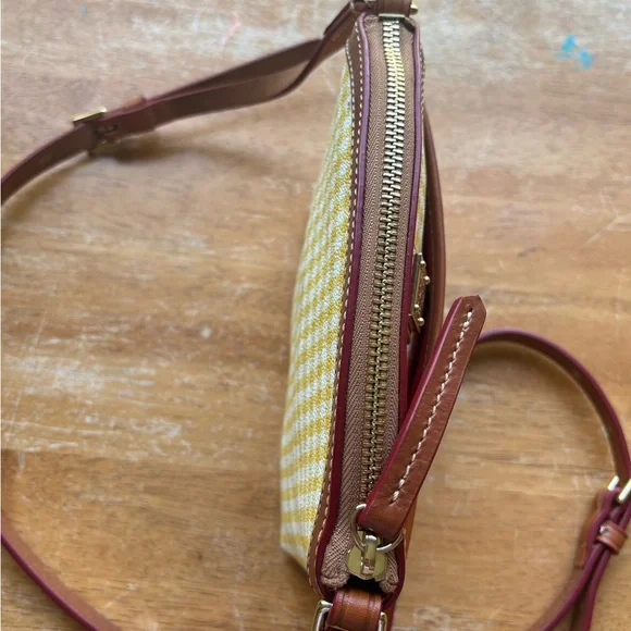 Dooney & Bourke Yellow Gingham Crossbody Bag - Picture 2 of 10